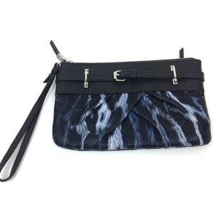 Simply Vera Black and Animal Print wristlet Zip